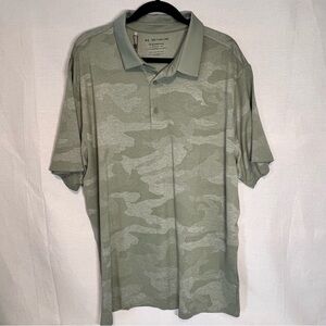 NWT Under Armour Men’s 2XL The Playoff Polo Green Camo Loose Fit UPF Golf Shirt